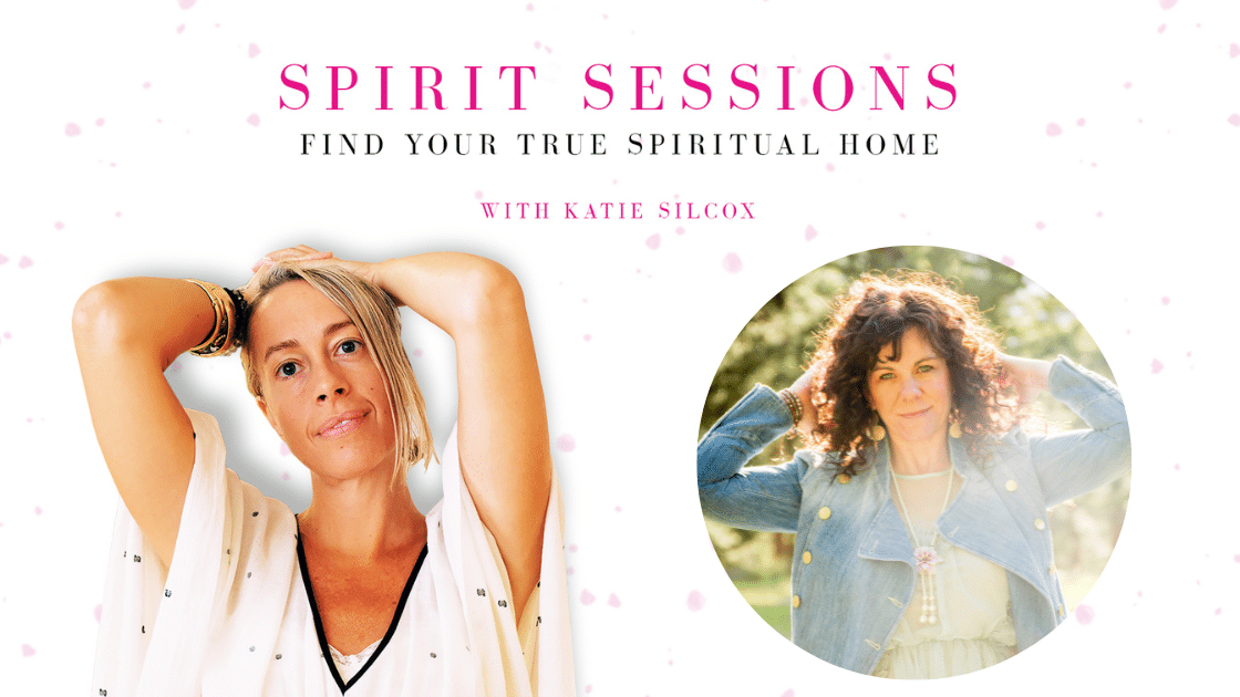 This graphic includes a picture of Katie Silcox and Lisa Gunshore. It links to an episode of the Spirit Sessions Podcast called Ep. 219 Anger, Parasites and Cherry Pie with Author Lisa Gunshore